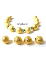 100 Glitzy Gold 22 Carat Plated Quality Stardust beads 4mm ~ Jewellery Making Essentials